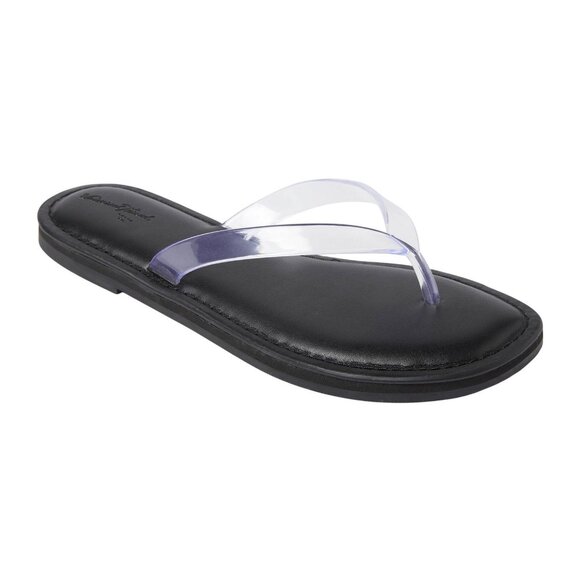 Universal Thread Shoes - NWT Universal Thread Womens Keilani Thong Flip Flops 93321989 Clear Black 9M